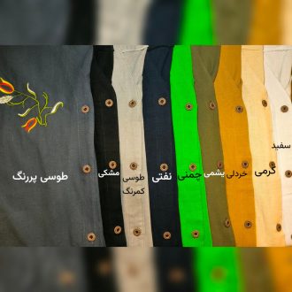 رنگ بندی شومیز یقه هفت الیاف طبیعی مدل بهاره