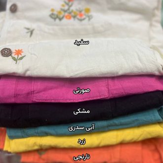 شومیز الیاف طبیعی مدل گلدون رنگ بندی
